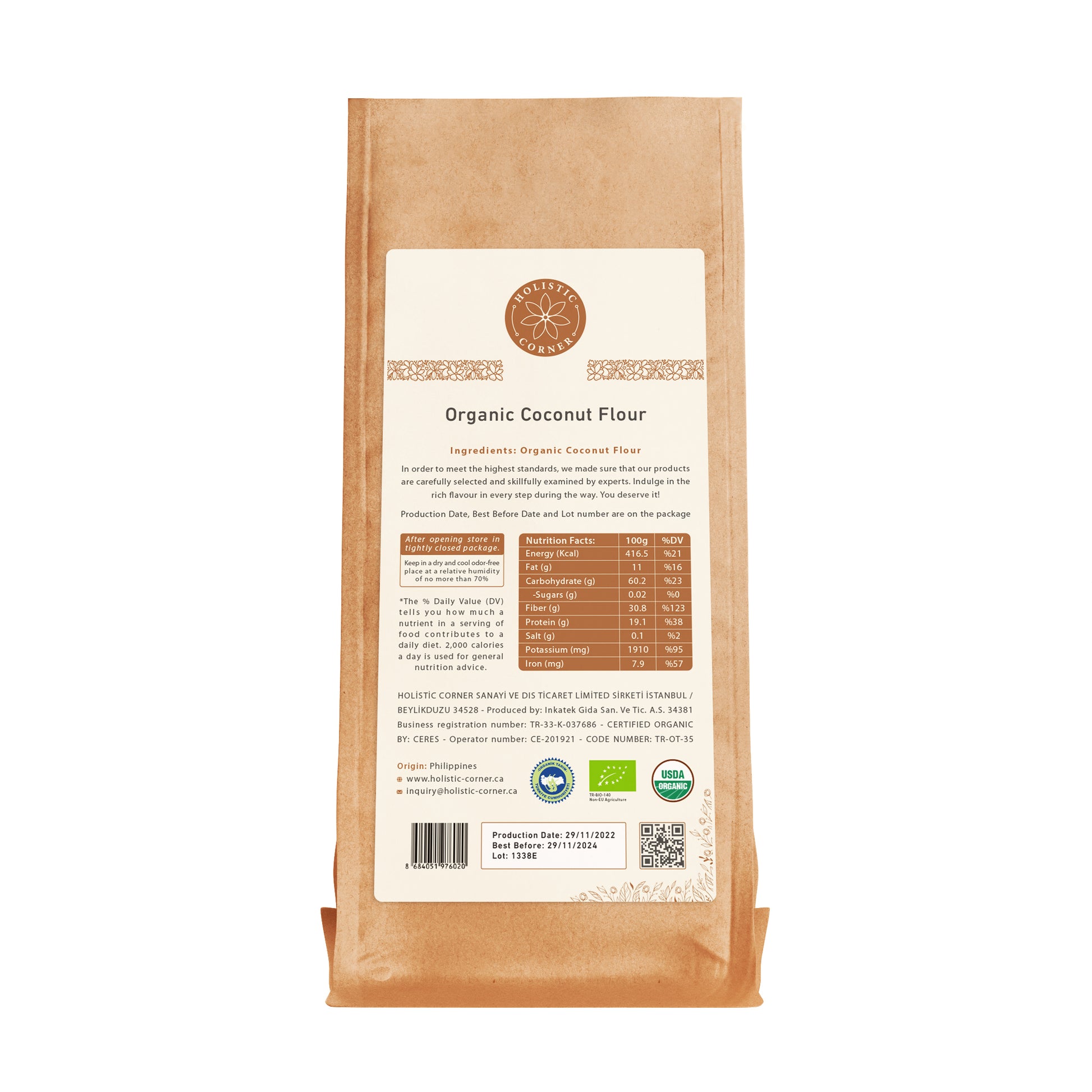Organic Coconut Flour - 1.65 lb - Gluten-Free and High in Fiber