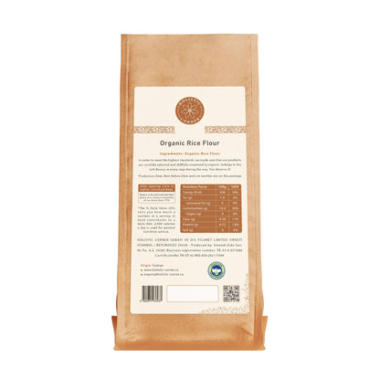 Premium quality organic rice flour, perfect for gluten-free baking and cooking.