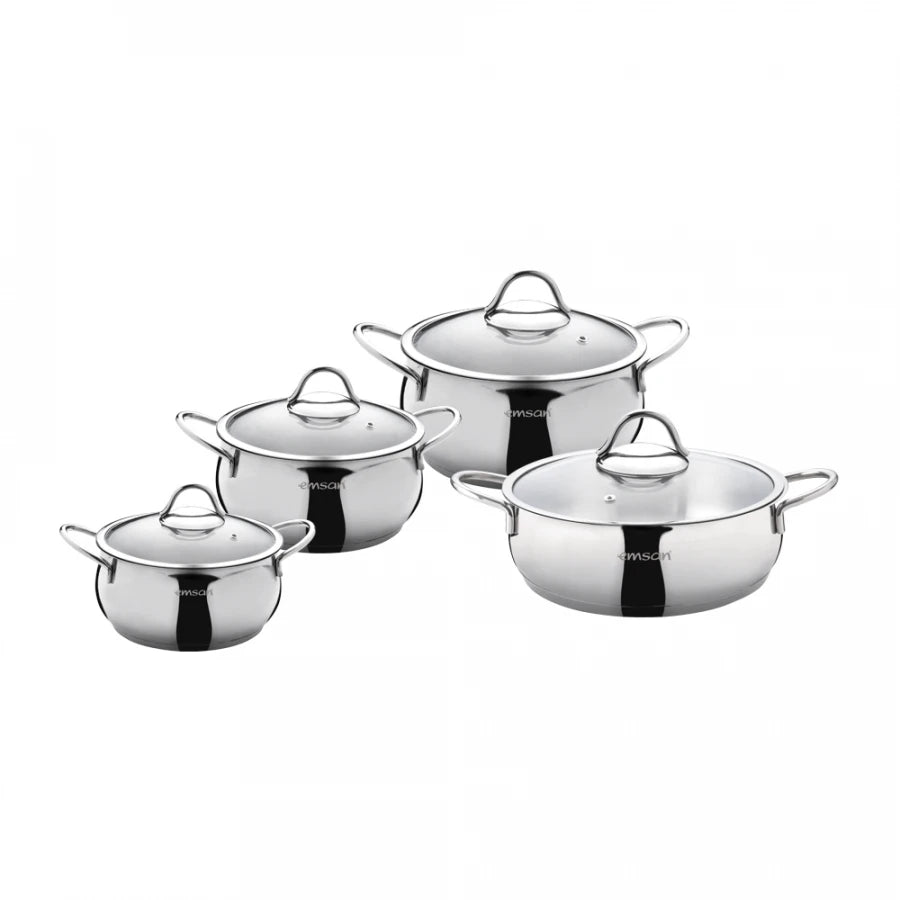 Stainless Steel 8-Piece Cookware Set - Quality and Convenience for Your Kitchen